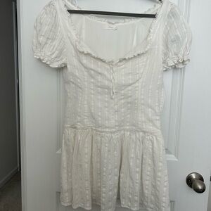 Lush Elegant White Lace-Trimmed Blouse